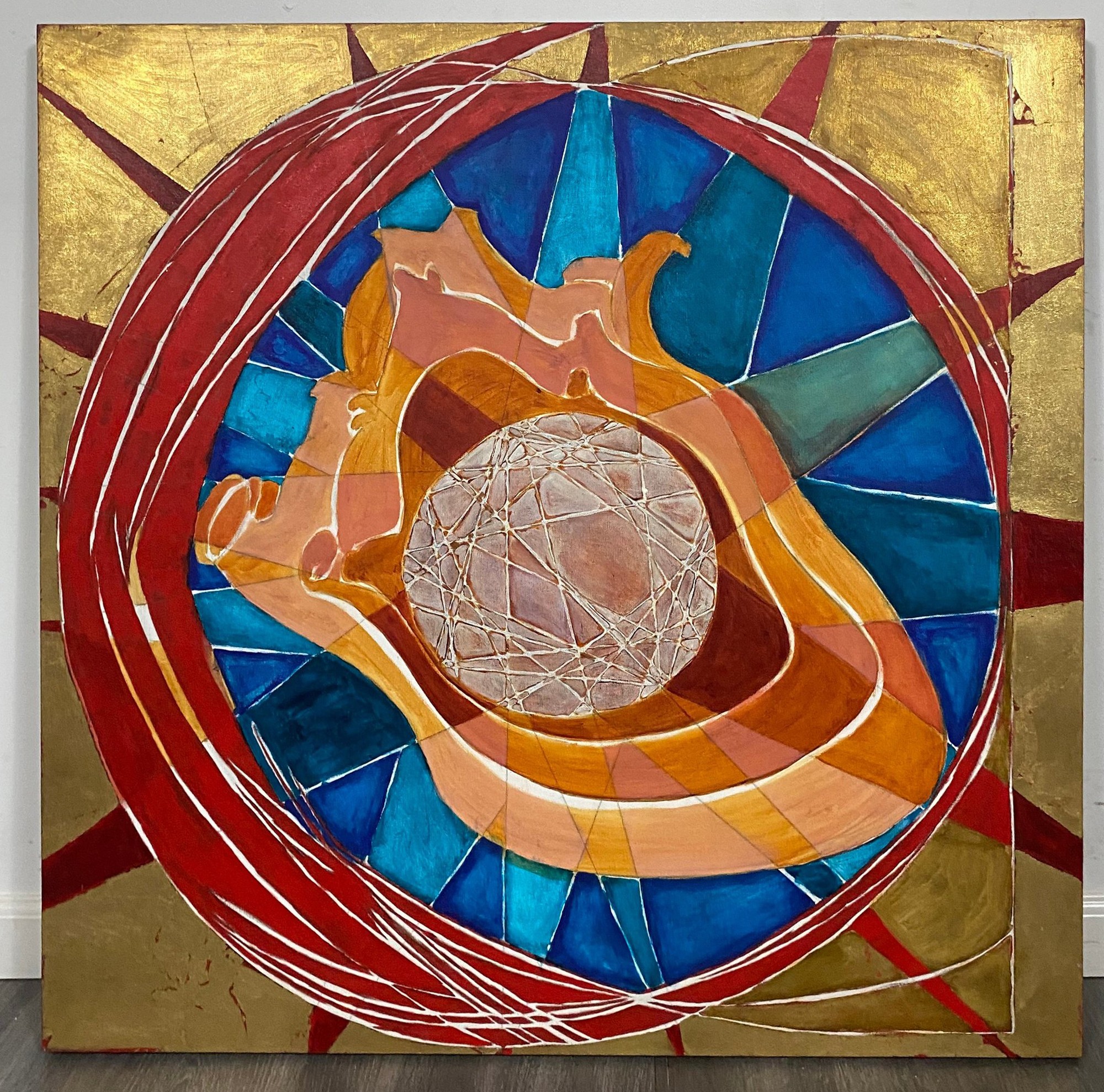 Mosaic sunburst wall art