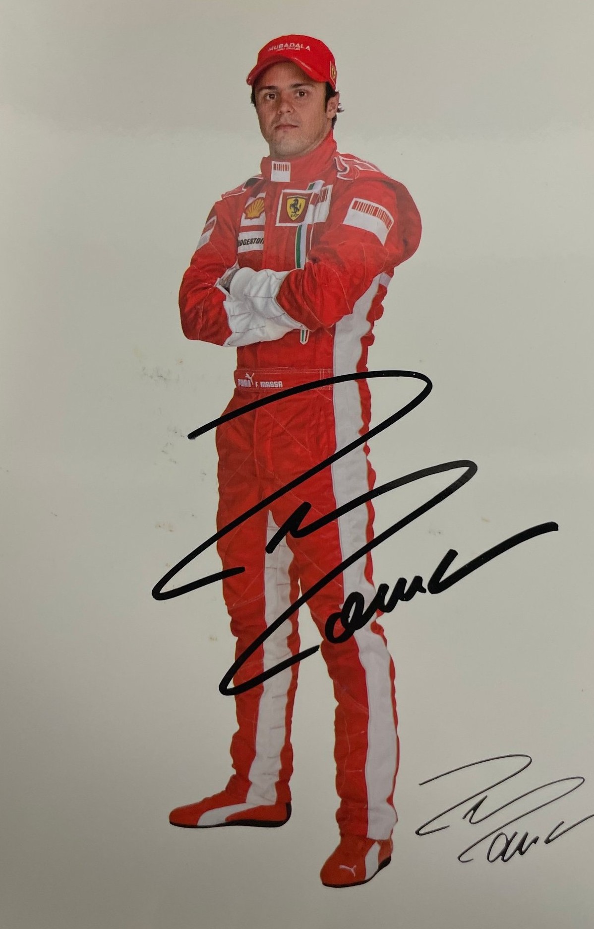Signed Ferrari driver photo