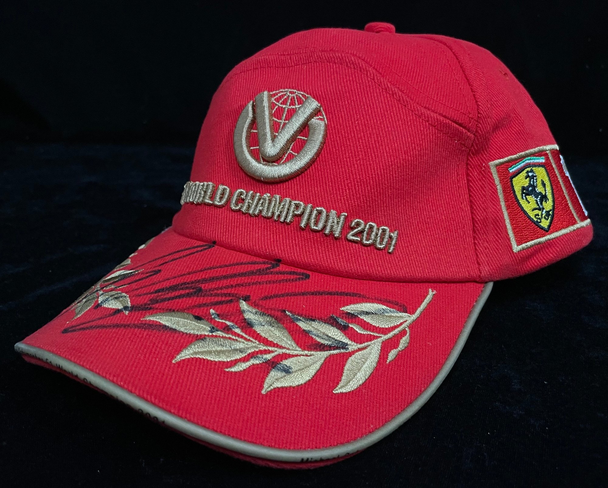 Signed Ferrari 2001 World Champion cap