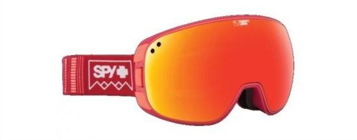 Spy snow goggles with orange mirrored lens