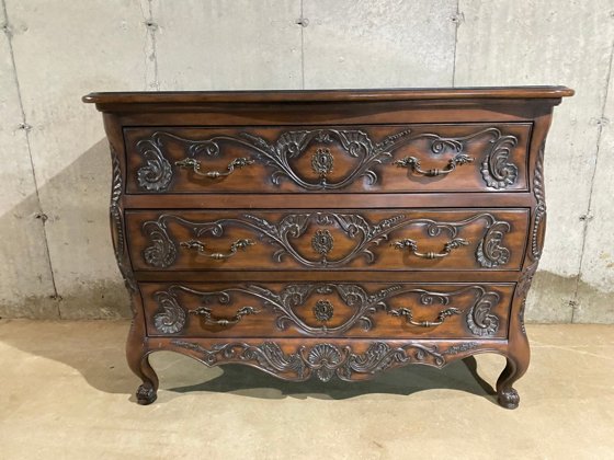 Carved bombe-style chest of drawers from the October issue
